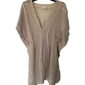 NWOT Seaspice Beige Crochet Boho Knit Cover-Up
